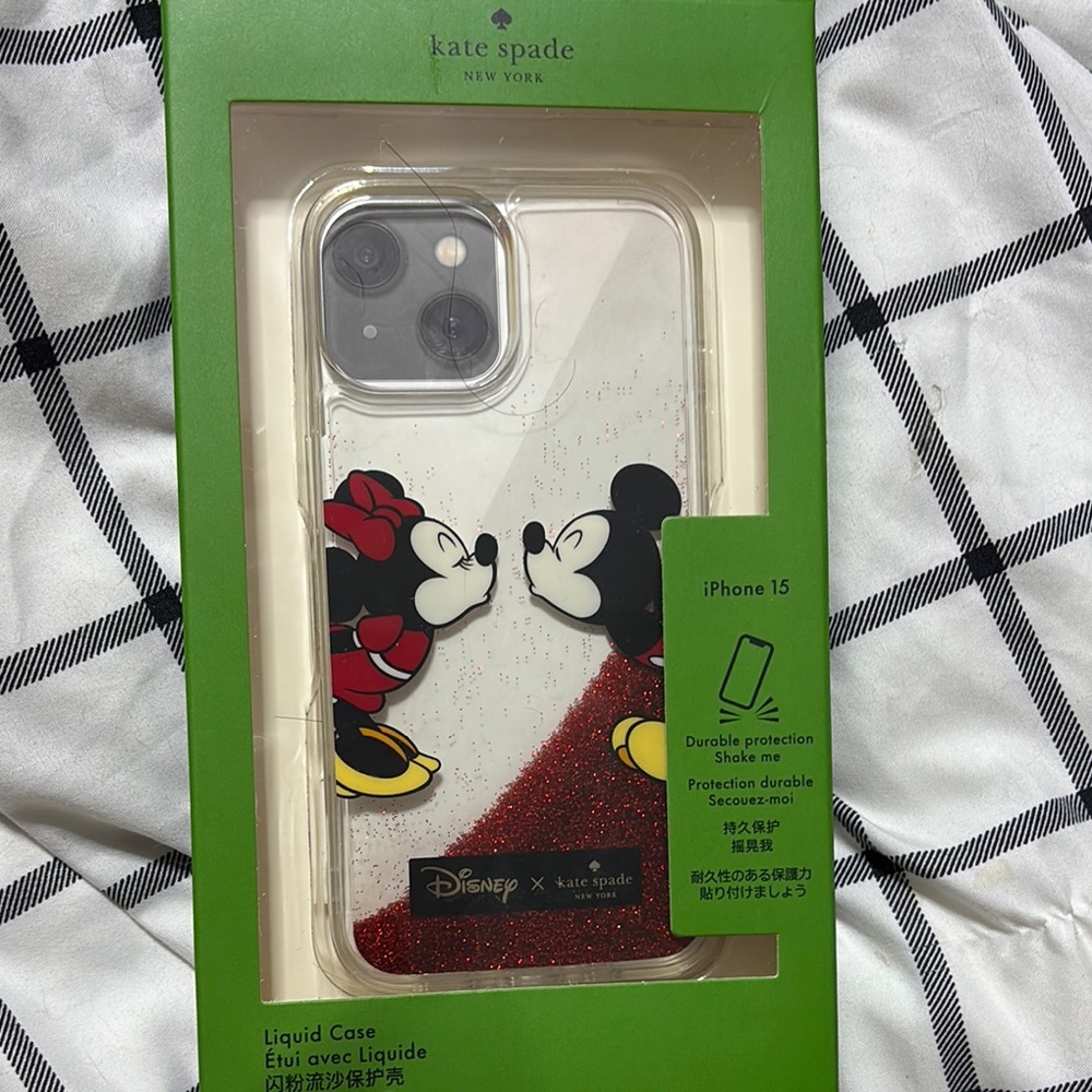 Kate Spade Black and Red iPhone Case with Cartoon Silhouettes